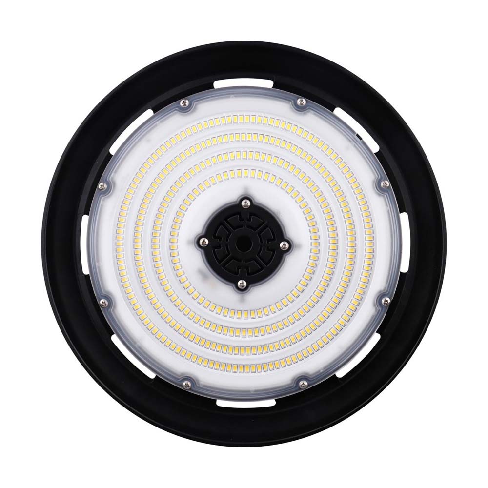 200W UFO LED High Bay 28000 Lumens 4000K 120-277v 0-10V Dimmable Black Finish