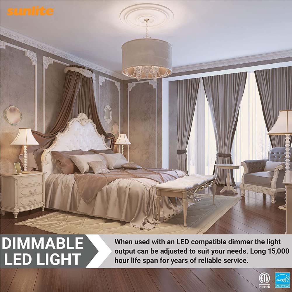 Sunlite LED B11 Clear Chandelier Light Bulb 7w 120v E12 Base 3000K - Warm White