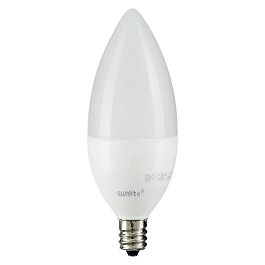 Sunlite LED B11 Frosted Chandelier Light Bulb 7w E12 Base 4000K - Cool White