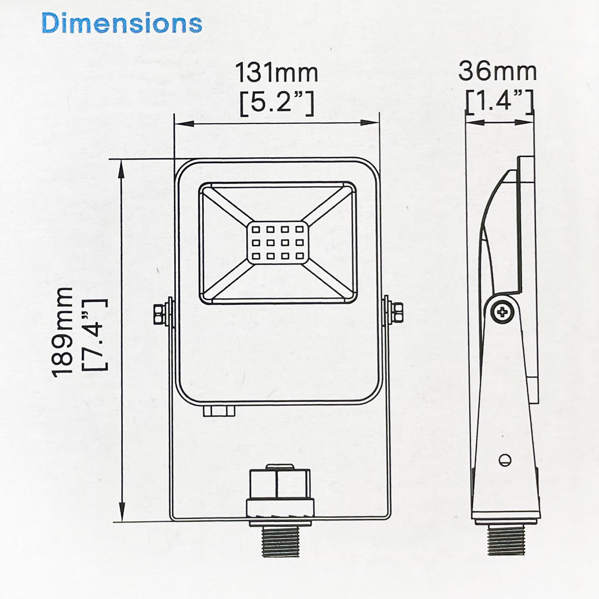 Philips 10W LED 5000K 1000Lm Floodlight Knuckle Mount/Yoke Mount