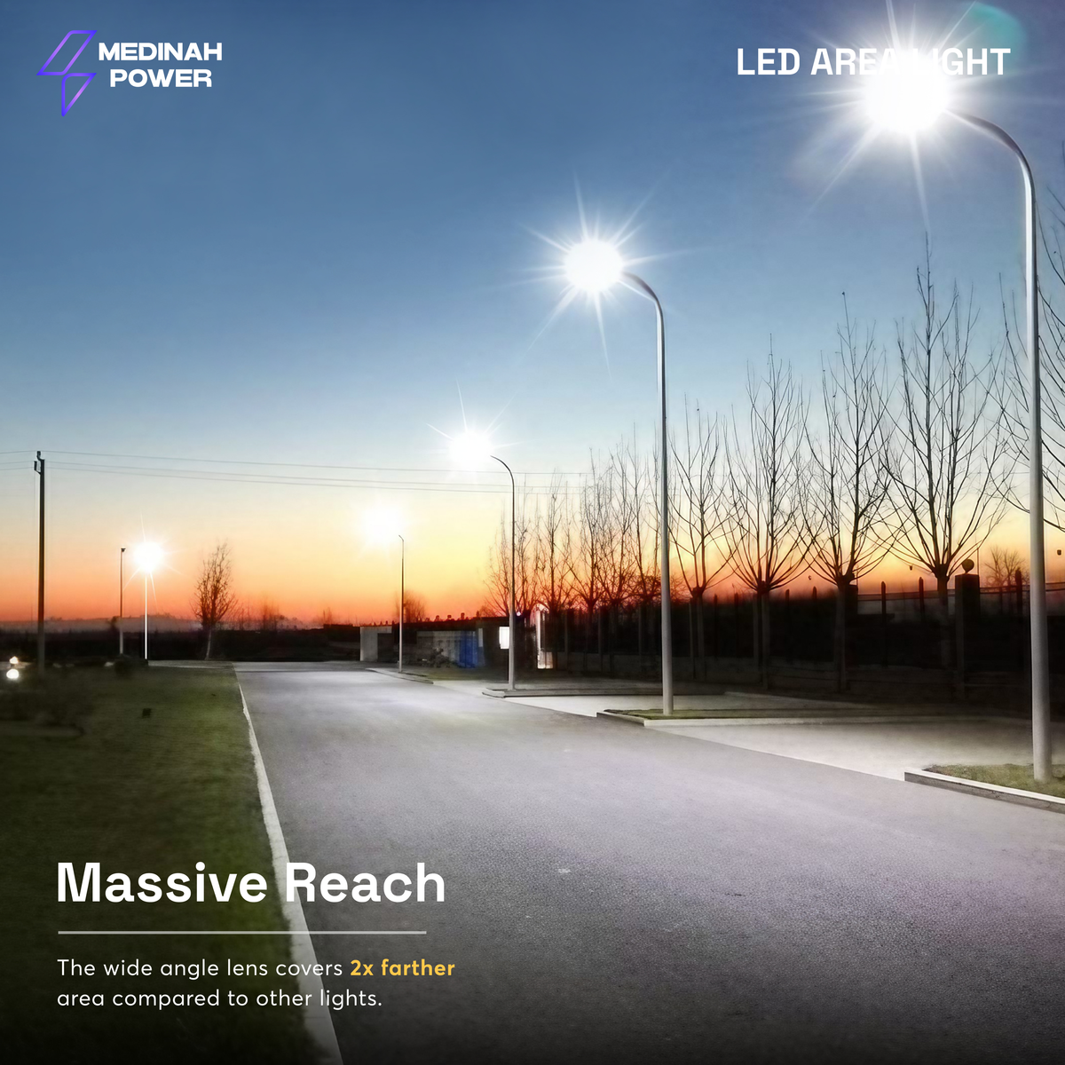 Medinah Power | ARL LED Area Light | 300W | 5000K | Type III | 120-277V | Bronze