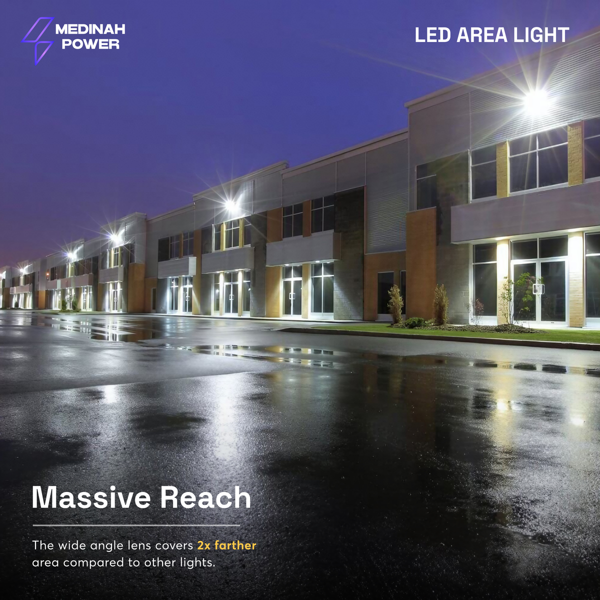 Medinah Power | ARL LED Area Light | 300W | 5000K | Type III | 120-277V | Bronze