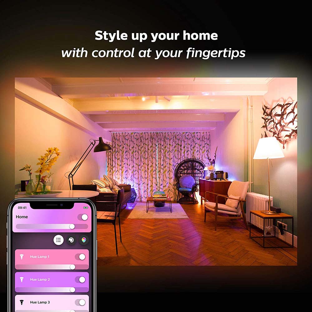 Philips Hue White and Color Ambiance A19 E26 Bluetooth & Zigbee LED Smart Bulb