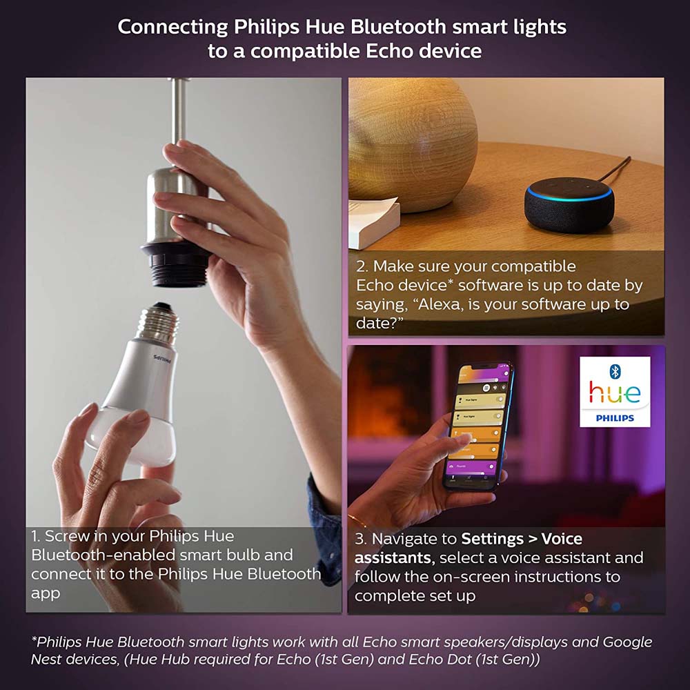 Philips Hue White and Color Ambiance A19 E26 Bluetooth & Zigbee LED Smart Bulb