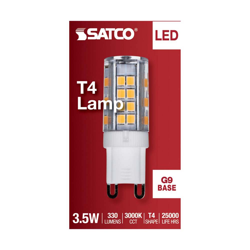 3.5W JCD LED Clear 3000K G9 G9 Double Loop Base 120v