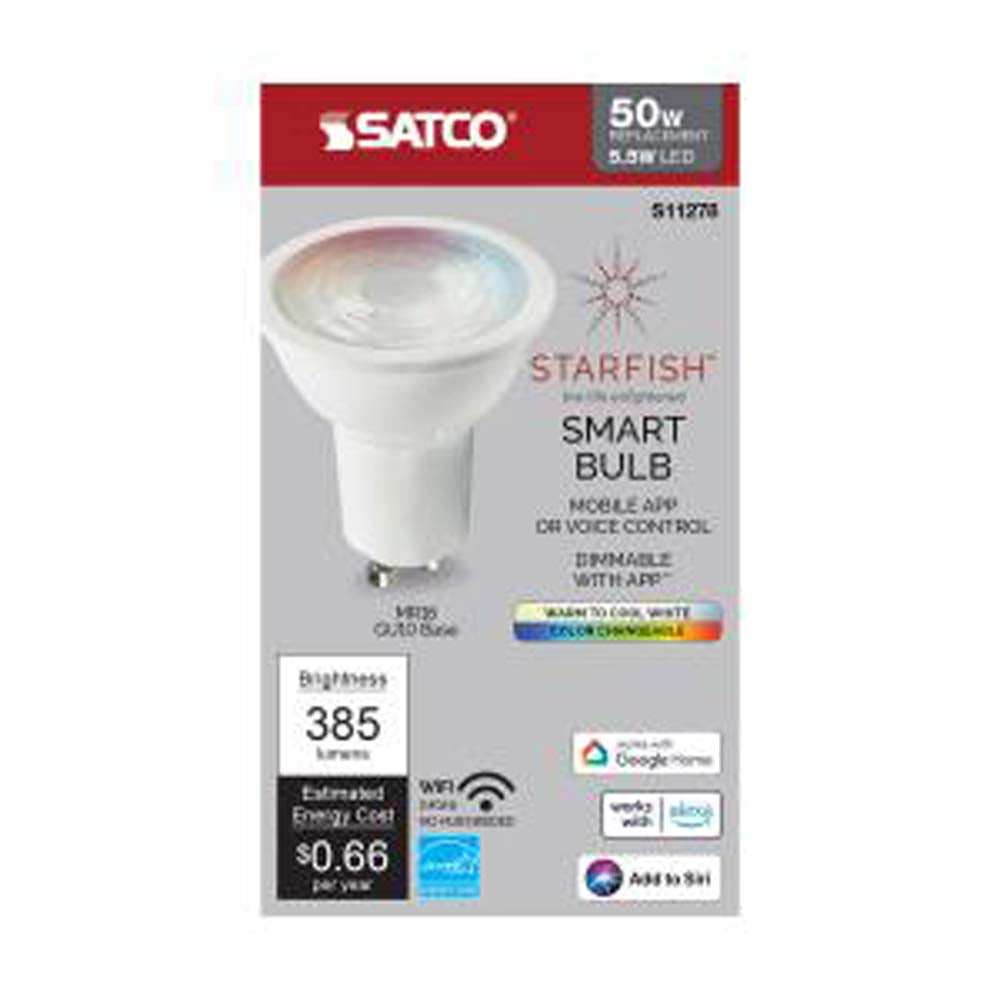 5.5W MR16 LED RGBW Tunable White T20 Starfish IOT 385Lm 120v