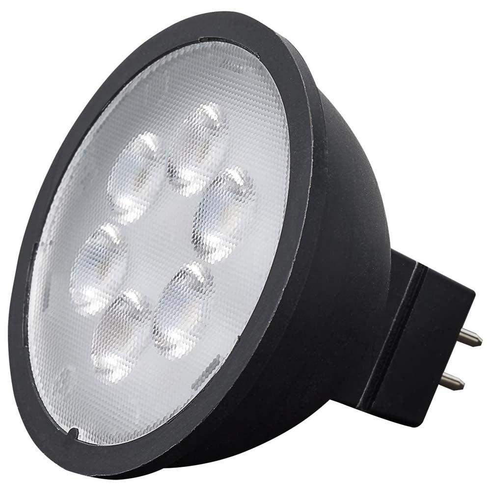 4.5W 12v MR16 LED 5000K GU5.3 Base 360LM Flood 40D Black Finish Bulb
