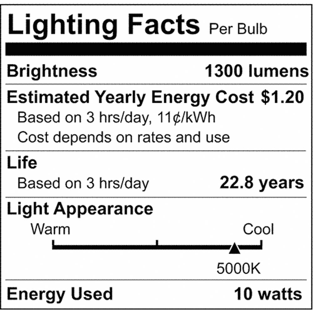 Satco 10/22/34w PS25 LED Three-Way Lamp E39d Mogul Base 5000K White Finish 120v