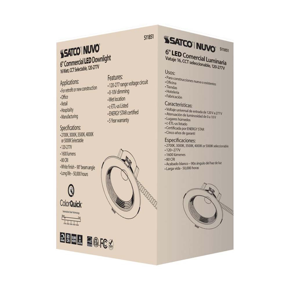 15w Commercial LED Downlight 6 in. CCT Adjustable 120-277v Econo