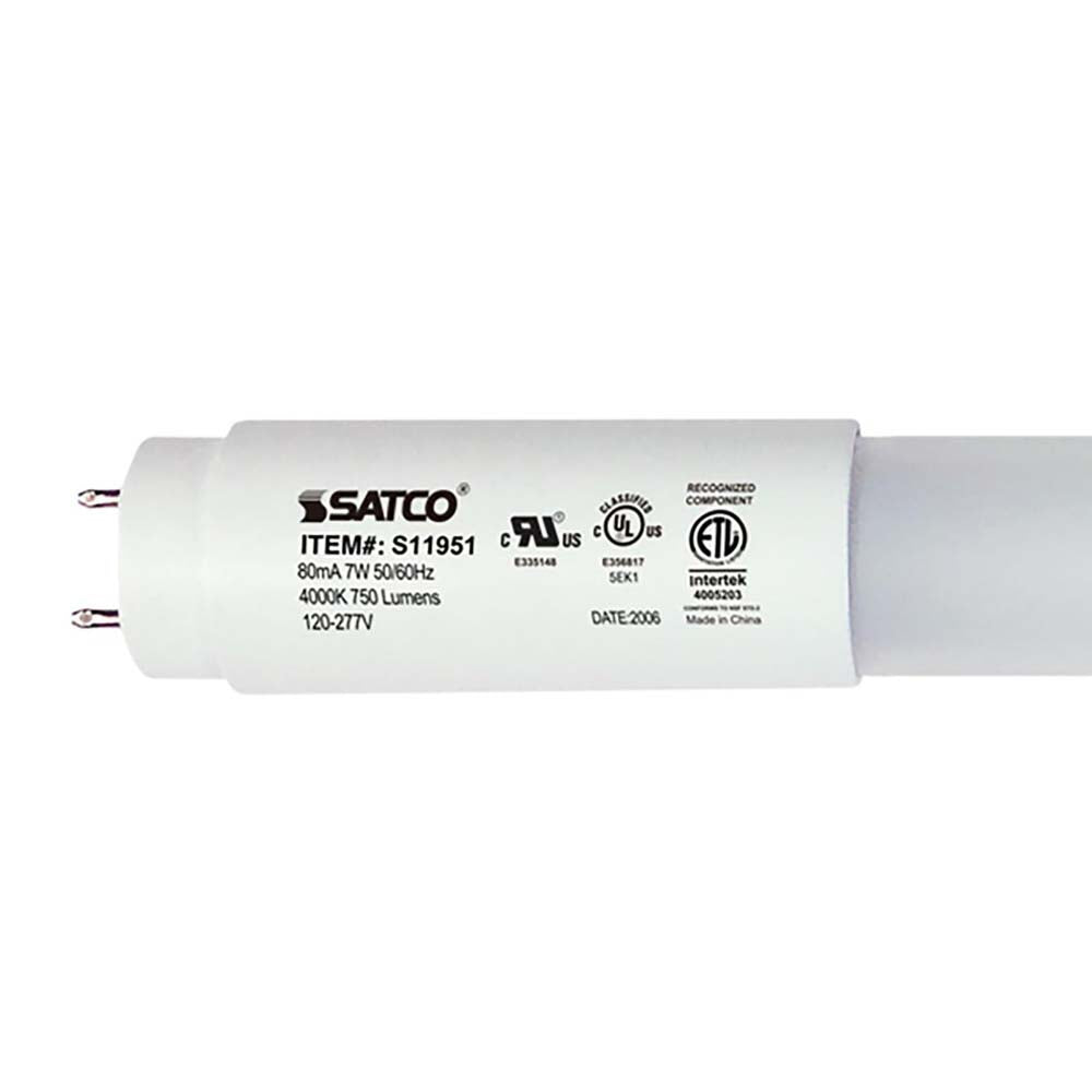 Satco 7W 18-in T8 Linear LED G13 Base 4000K 750Lm Ballast Bypass - 75w equiv