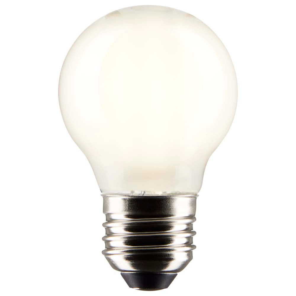 Satco 5.5w G16.5 Globe Filament LED 3000K Medium Base White Dimmable - 60w equiv