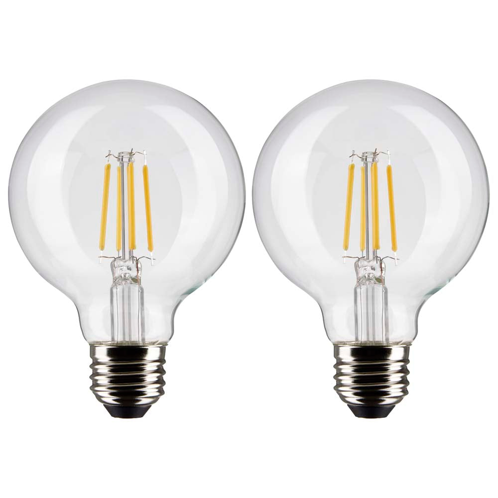 2Pk - Satco 4.5w G25 Globe Filament LED 2700K Medium Base Dimmable - 40w equiv