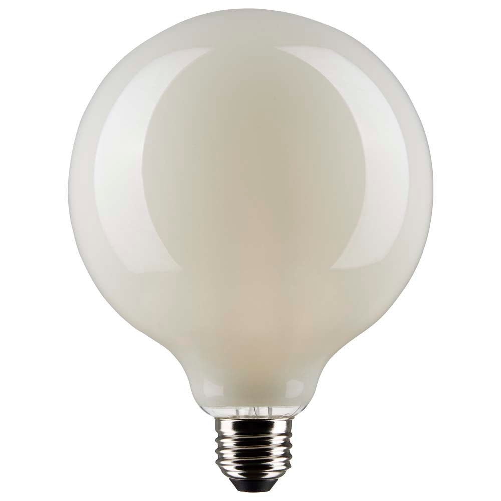 Satco 8w G40 Globe Filament LED 3000K Medium Base White Dimmable - 100w equiv