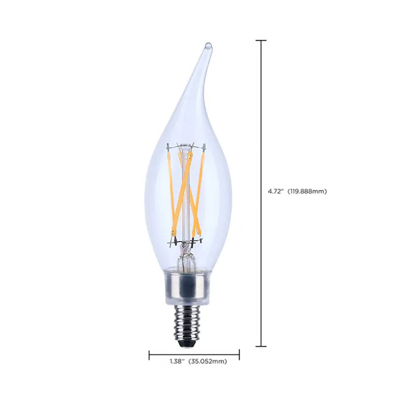 Satco 4w CA10 LED 4000K Candelabra Base Dimmable - 40w equiv