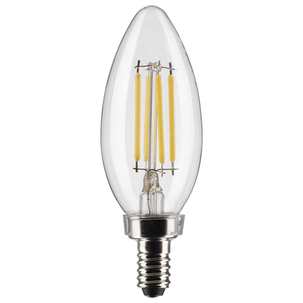 2Pk - 4W B11 LED Clear Candelabra Base 2700K 350 Lumens 120v