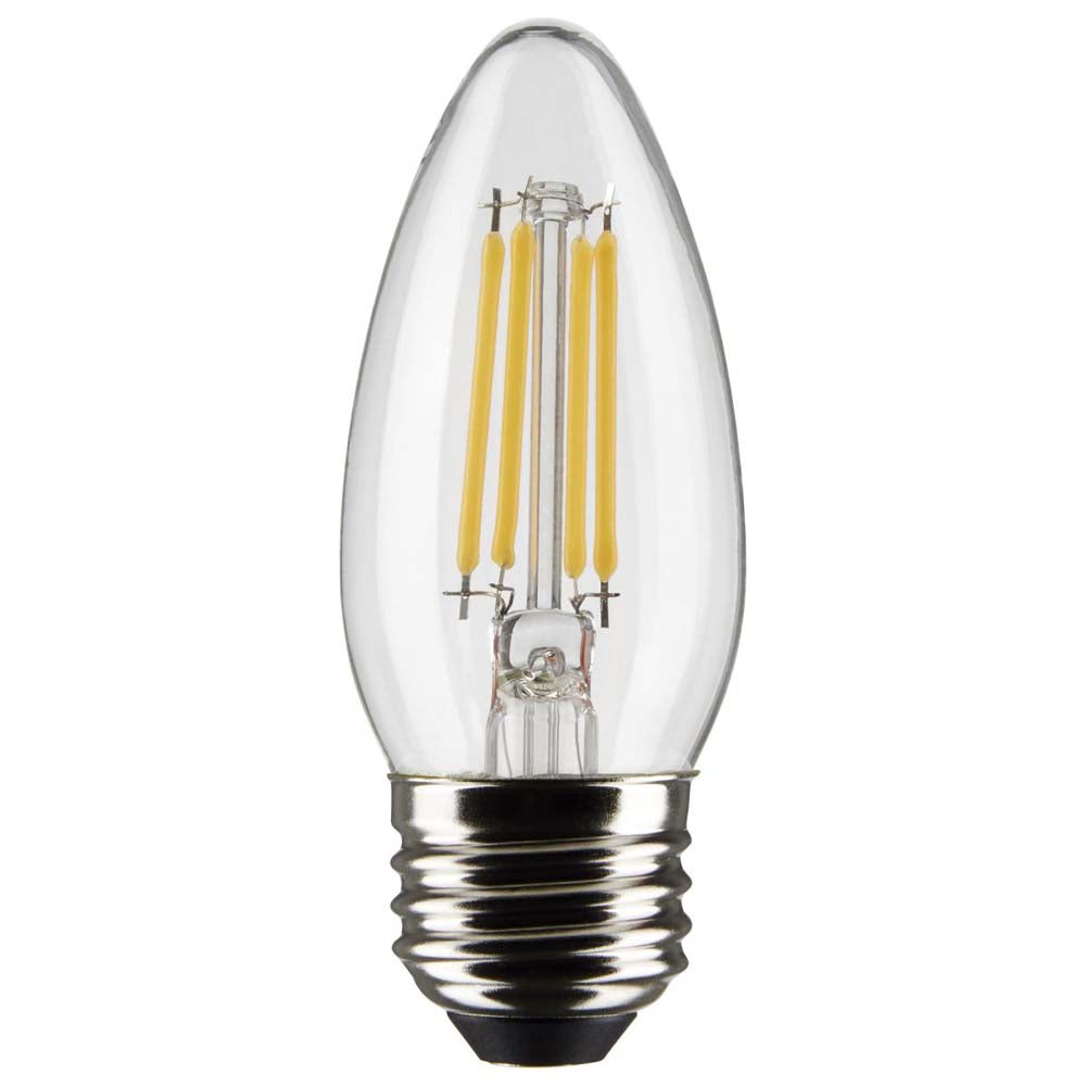 2Pk - 5.5W B11 LED Clear Medium Base 2700K 500 Lumens 120v