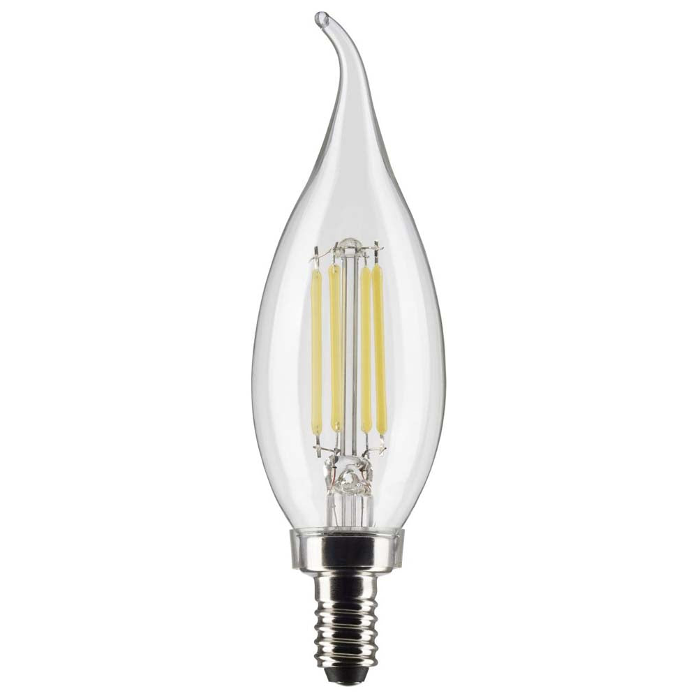 2Pk - 4W CA10 LED Clear Candelabra Base 2700K 350 Lumens 120v