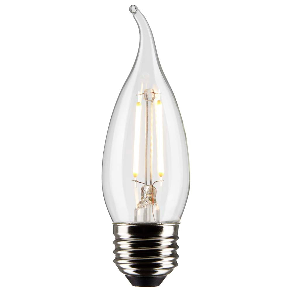 2Pk - 3W CA10 LED Clear Medium Base 2700K 250 Lumens 120v