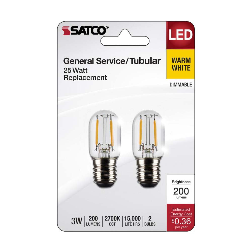 3W T6.5 LED Clear Intermediate Base 200 Lumens 2700K