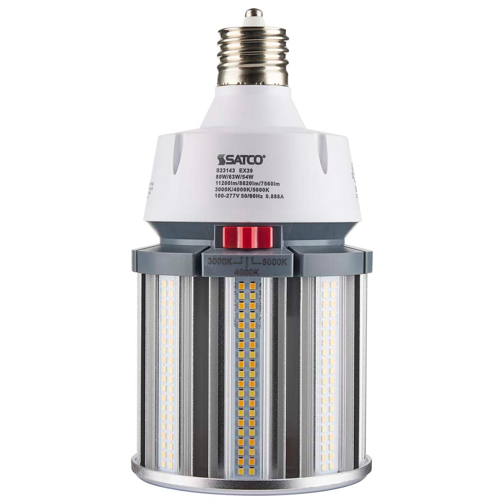 Satco LED HID Replacement 80/63/54 Wattage & CCT Selectable Mogul Base 100-277V