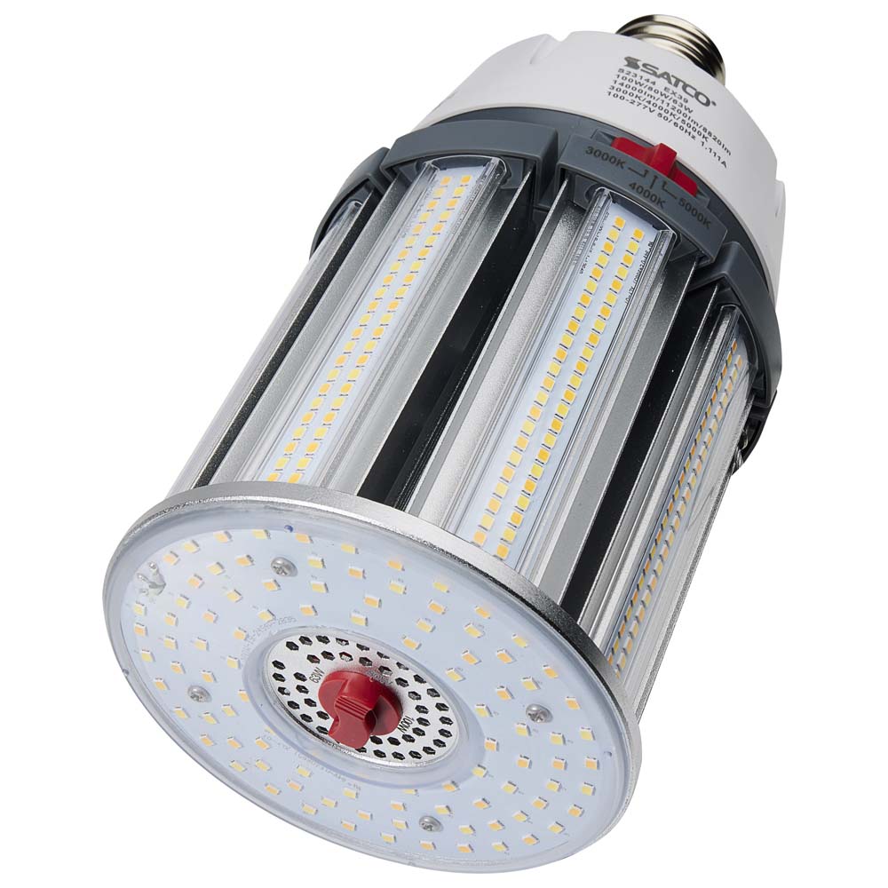 Satco LED HID Replacement 100/80/63 Wattage & CCT Selectable Mogul Base 100-277V