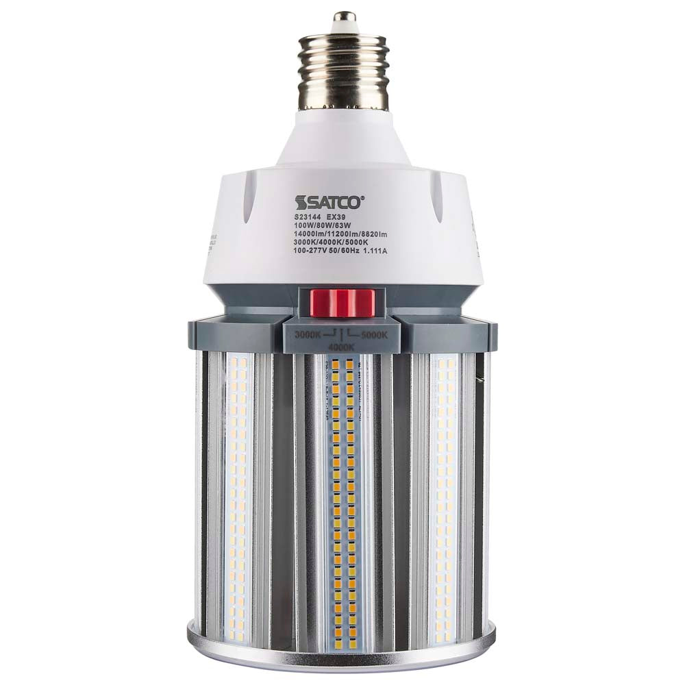 Satco LED HID Replacement 100/80/63 Wattage & CCT Selectable Mogul Base 100-277V