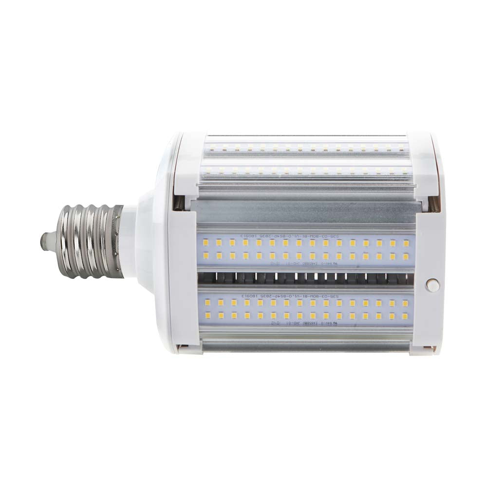 Satco 80w LED Hi-lumen shoe box style lamp fixture 5000K Mogul Extended 100-277V