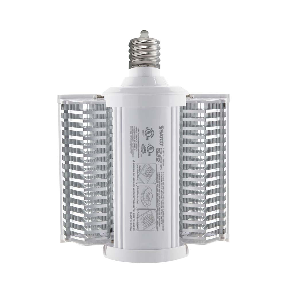 Satco 110w LED Hi-lumen shoe box style lamp fixture 3000K Mogul Base 100-277V