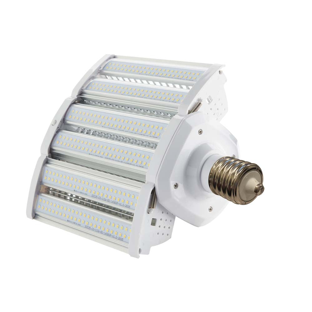Satco 110w LED Hi-lumen shoe box style lamp fixture 3000K Mogul Base 100-277V
