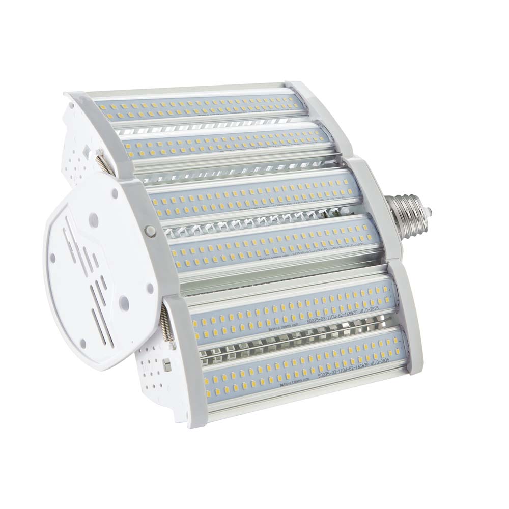 Satco 110w LED Hi-lumen shoe box style lamp fixture 3000K Mogul Base 100-277V