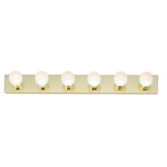 6-Light 36-in Vanity Strip Polished Brass Finish