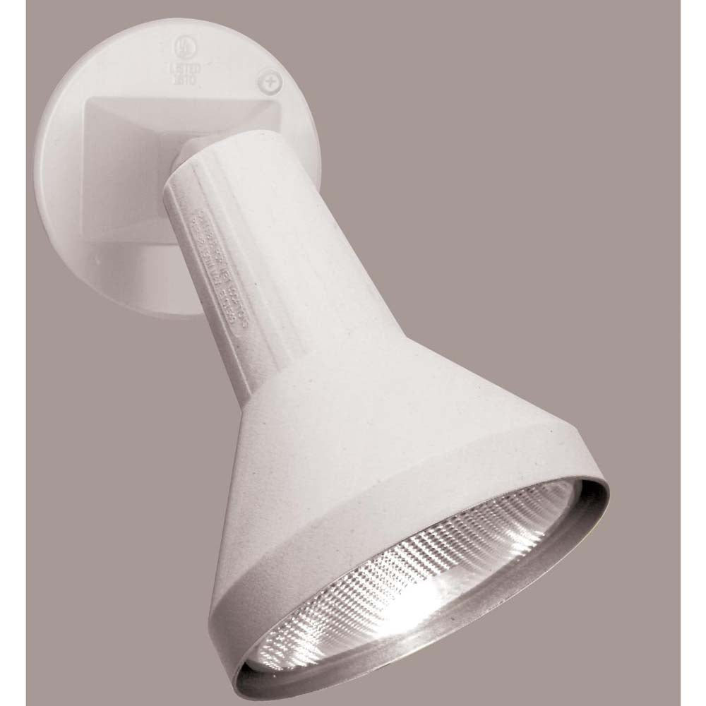 8-in Flood Light Exterior PAR38 w/ Adjustable Swivel White Finish
