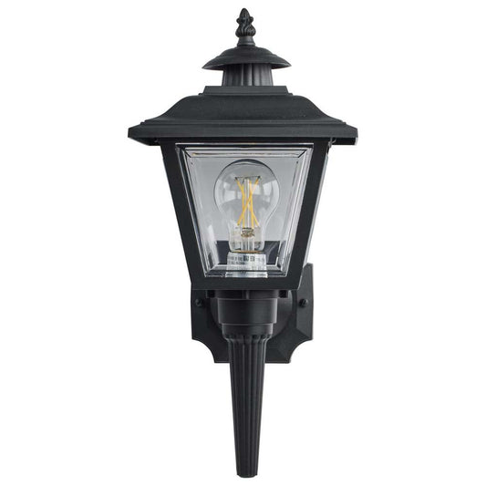 17'' Coach Lantern w/ Finial Beveled Acrylic Panels Black Finish