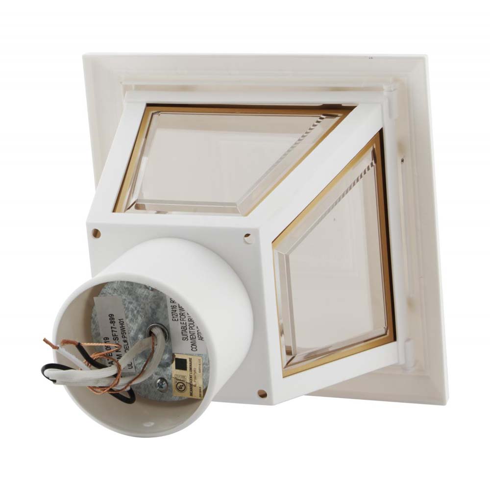 13'' Coach Post Top Lantern w/ Finial Beveled Acrylic Panels White Finish