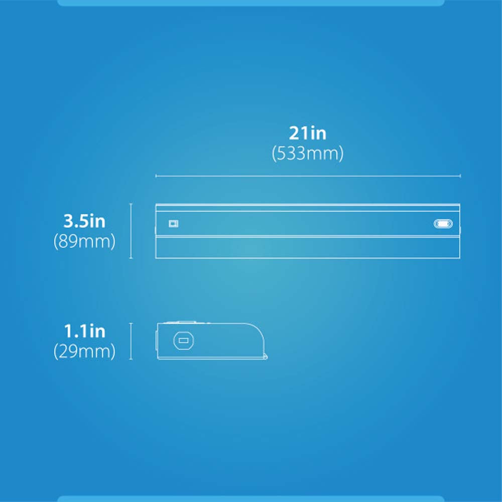 UCB Series 21-inch White Selectable LED Under Cabinet Light with On/Off Switch