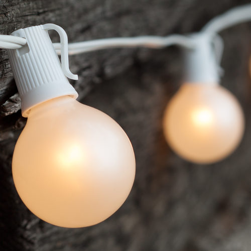 25 bulbs 7W G50 Transparent Pearl White E17 Intermediate Triple Dip Globe Light