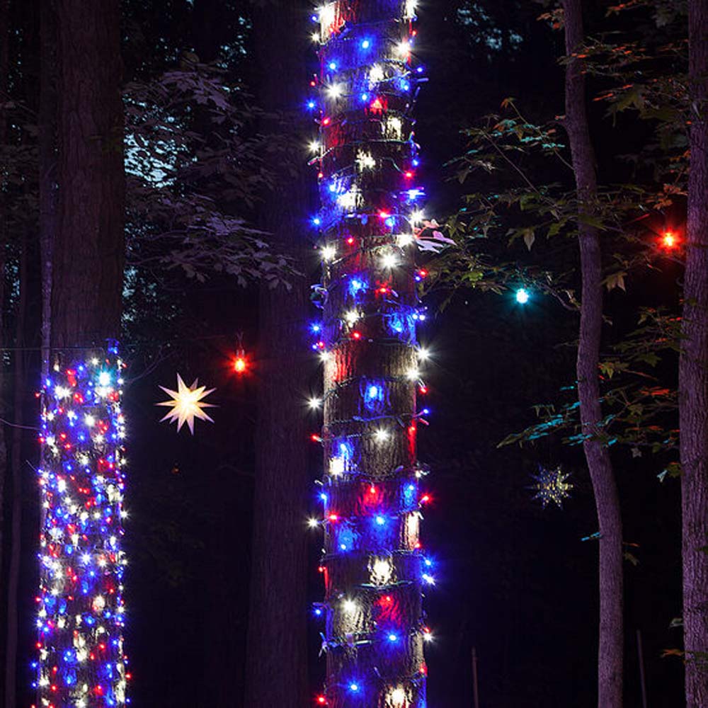 Wintergreen 70 5mm LED Patriotic Red White and Blue Lights 4in. Spacing 120v