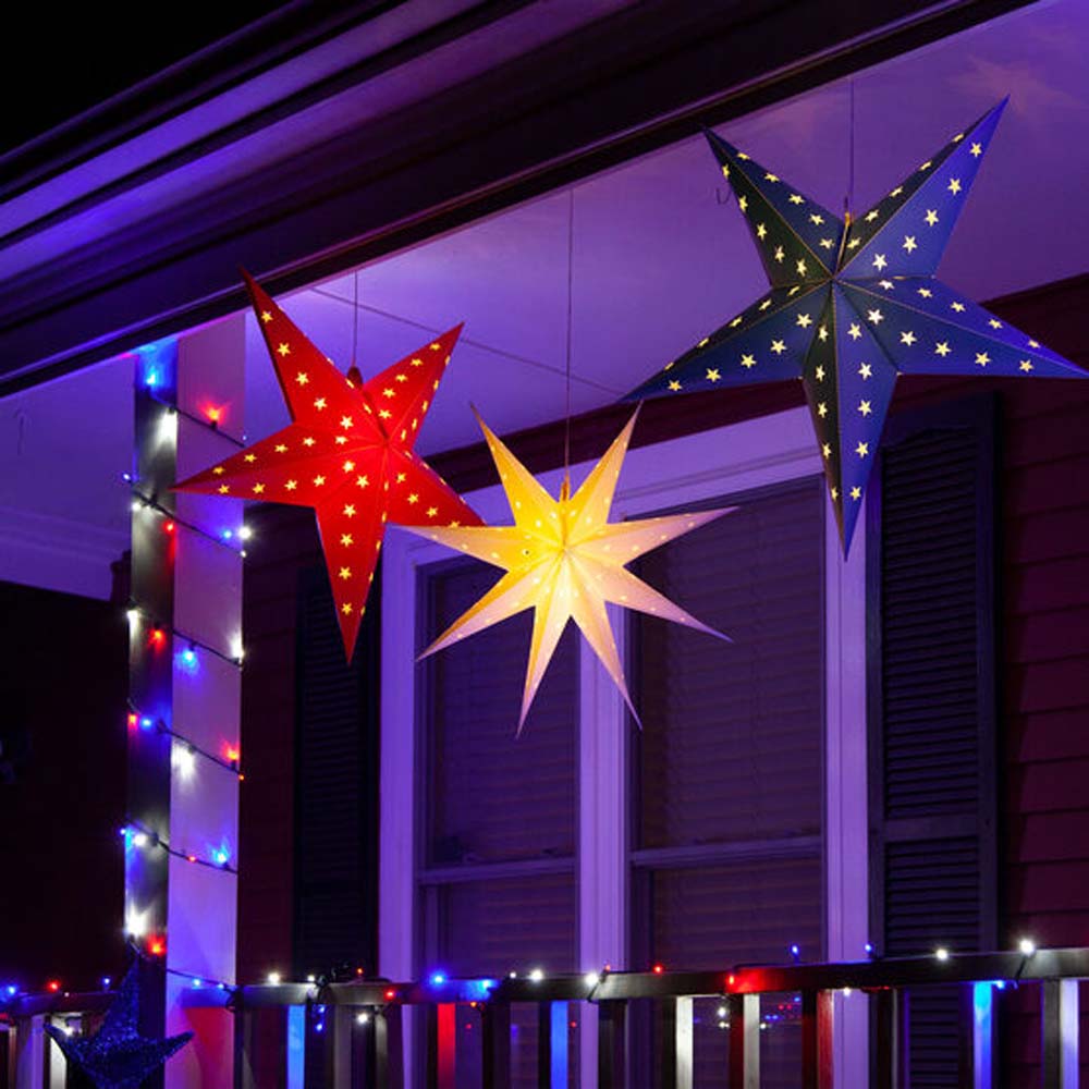 Wintergreen 70 5mm LED Patriotic Red White and Blue Lights 4in. Spacing 120v