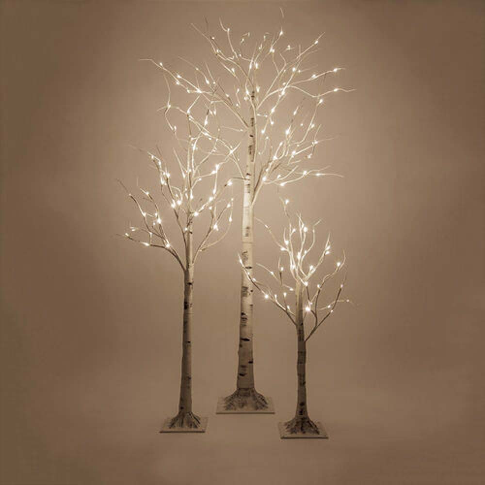 7-ft. Warm White LED Birch Tree