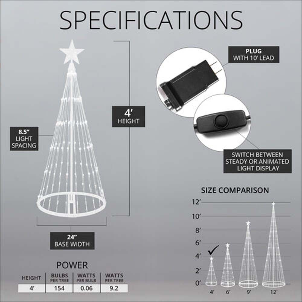 4-ft. Blue LED Animated Outdoor Lightshow Christmas Tree