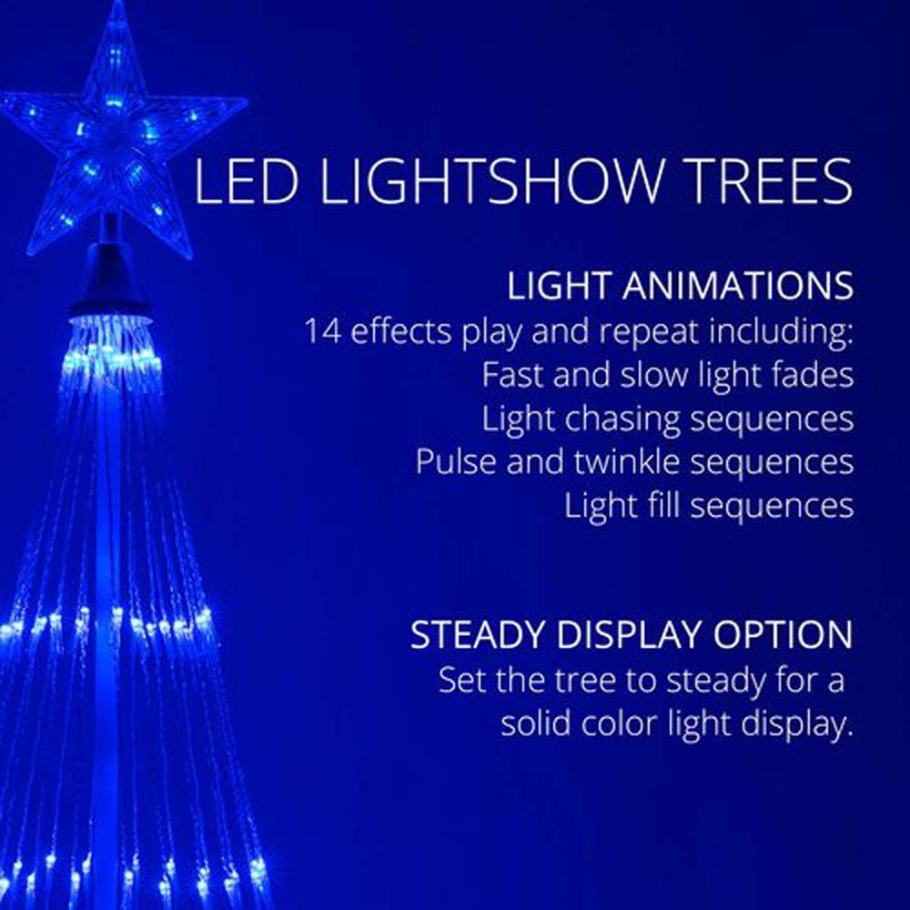 9-ft. Blue LED Animated Outdoor Lightshow Christmas Tree