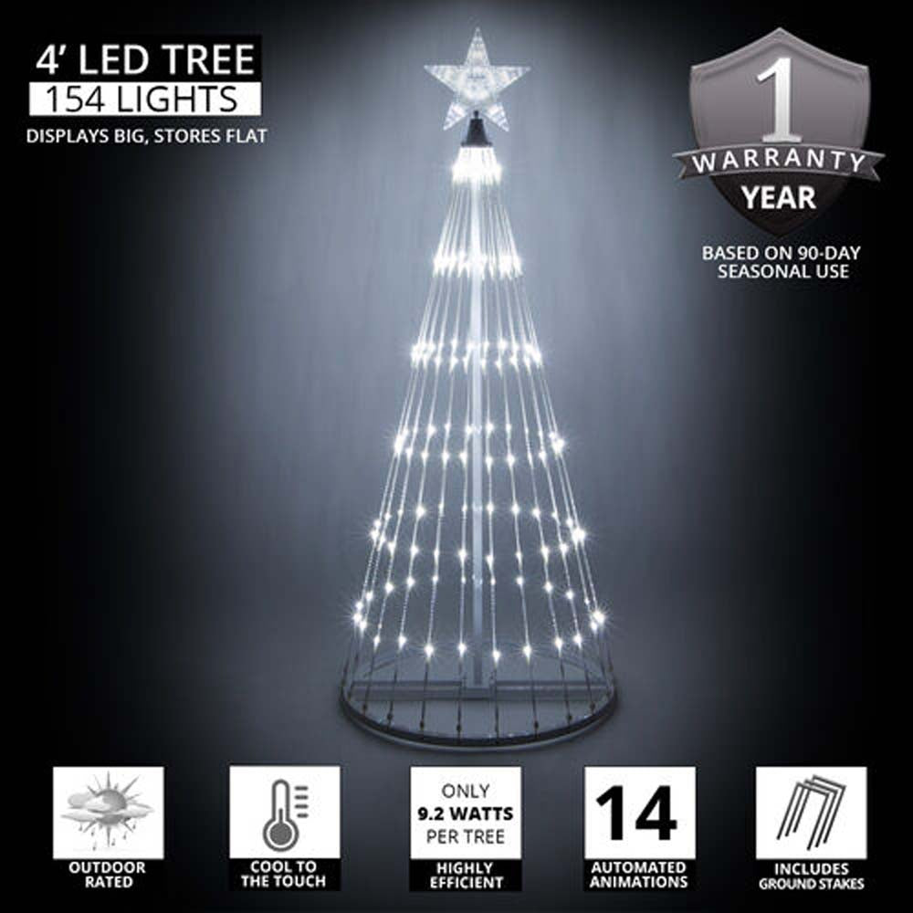 4-ft. Cool White LED Animated Outdoor Lightshow Christmas Tree
